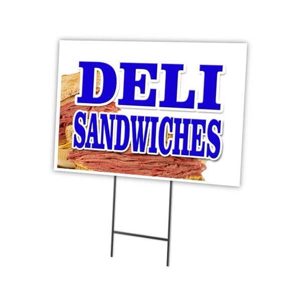 Signmission Deli Sandwiches Yard Sign & Stake outdoor plastic coroplast window, C-1824 Deli Sandwiches C-1824 Deli Sandwiches - main